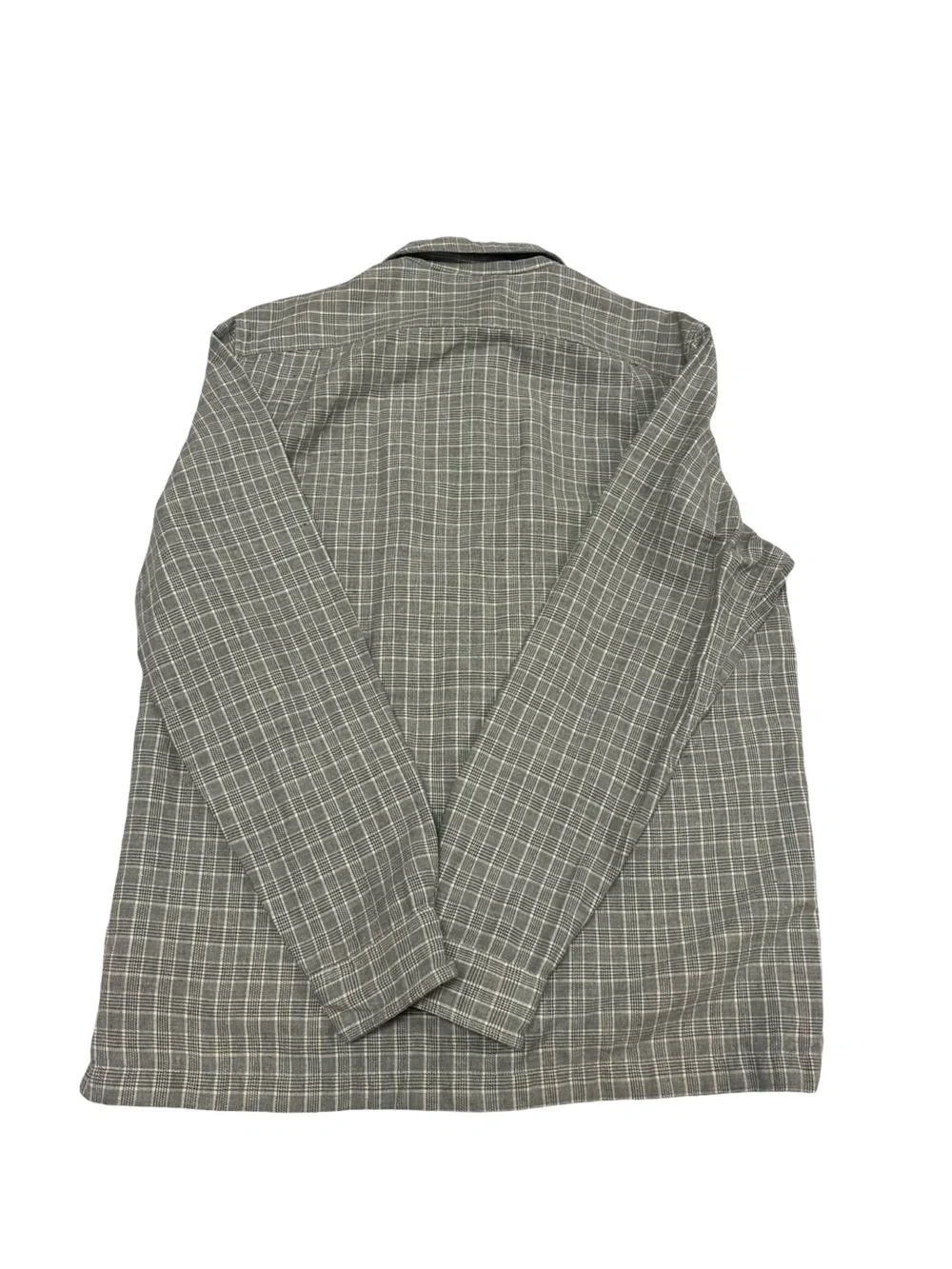 JCrew J Crew Oarsmen Plaid Linen Cotton Chore Shirt Jacket Shacket Sz M Preppy